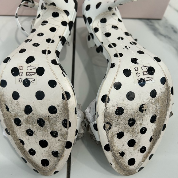 Sophia Webster Black and White Heels with Floral Accents